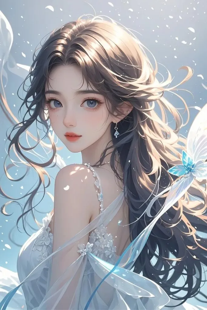 Ảnh gái anime với mái tóc đen cổ điển mà cuốn hút