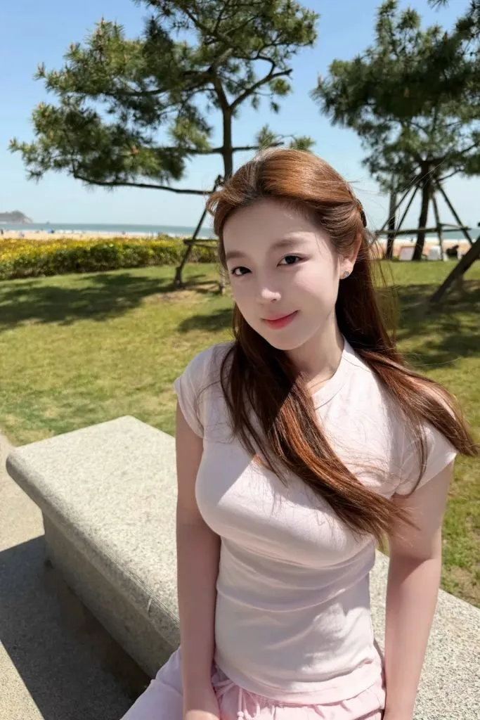 Ảnh gái cute khoe dáng dưới nắng ban mai
