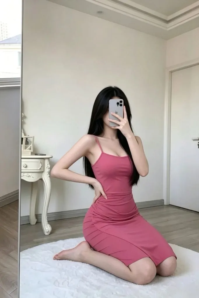 Ảnh gái sexy trong bộ váy hồng quyến rũ