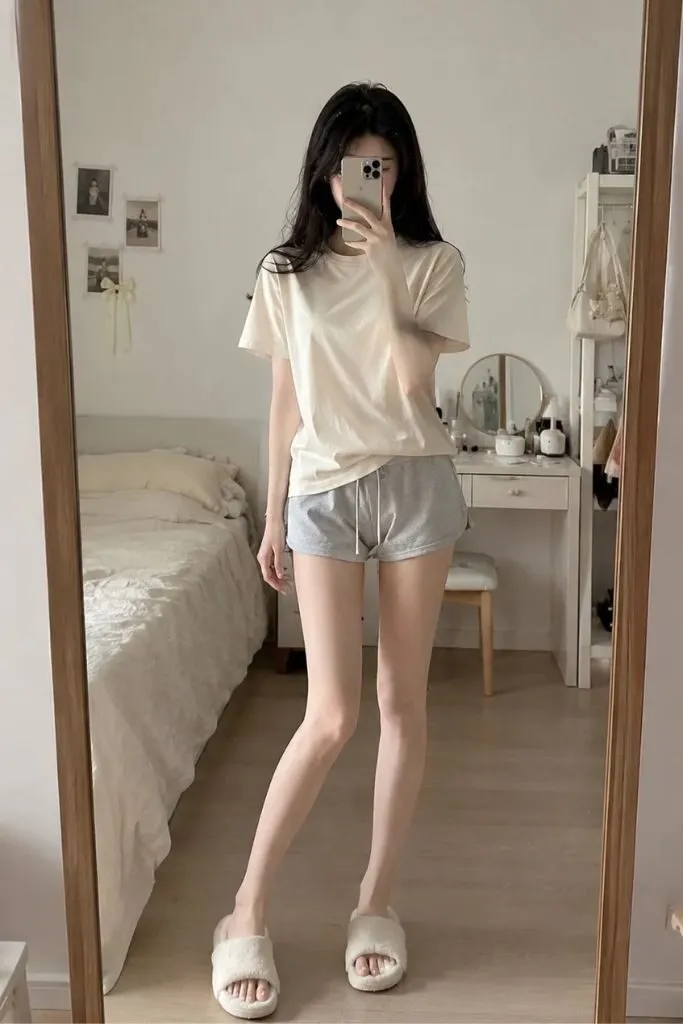 Ảnh gái xinh che mặt khoe dáng siêu dễ thương
